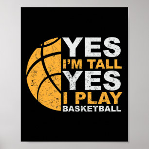 Poster Diversão de Basquete Sim Sou Alto Jogador de Basqu
