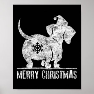 Poster Diversão de Dachshund Feia de Natal Cachorro Cacho