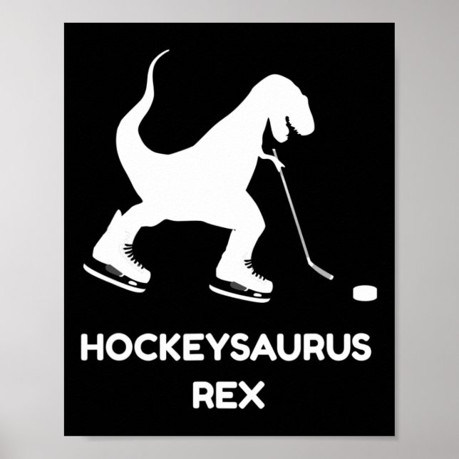 Poster Diversão De Dinossauro De Hóquei No Gelo T Rex (Frente)