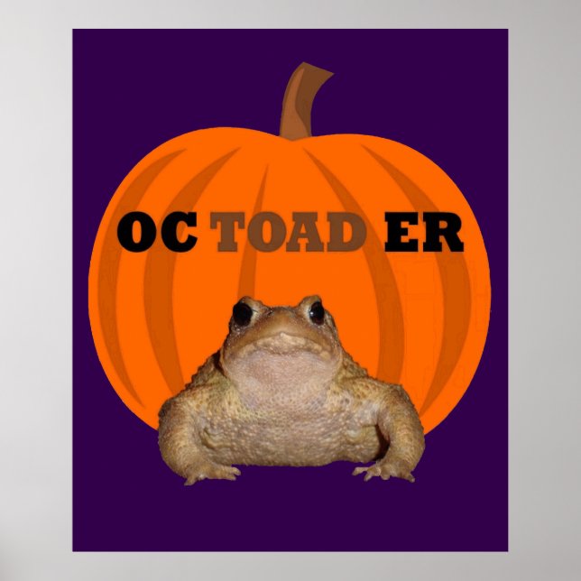 Poster Diversão de Feriado de Halloween com Sapo e Outubr (Frente)