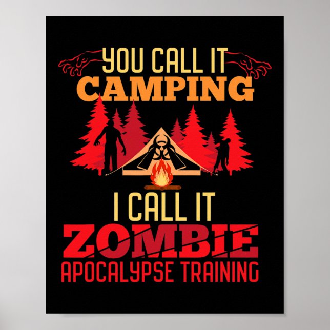 Poster Diversão de treinamento do Apocalypse Zombie acamp (Frente)