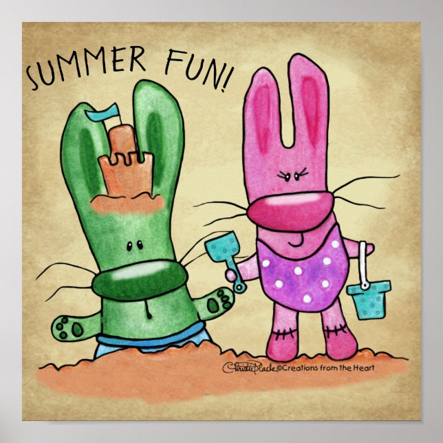 Poster Diversão de Verão em Praia (Frente)