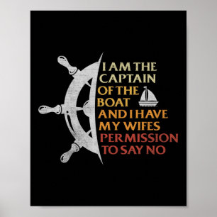 Poster Diversão do Barco do Capitão de Barco Motor Sail P