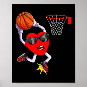 Poster Diversão do Coração Dunking Bysketbyll Sport Amant