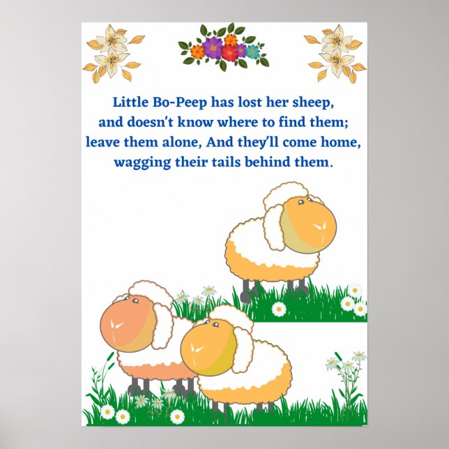 Poster Diversão do pequeno bo beep no berçário (Frente)