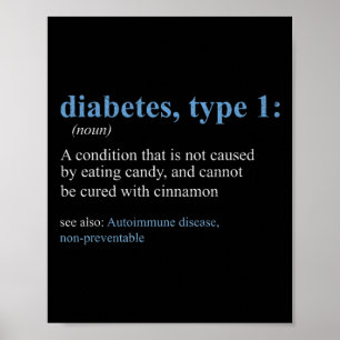 Poster Diversão do sarcasmo T1d Diabetes Sensibilização p