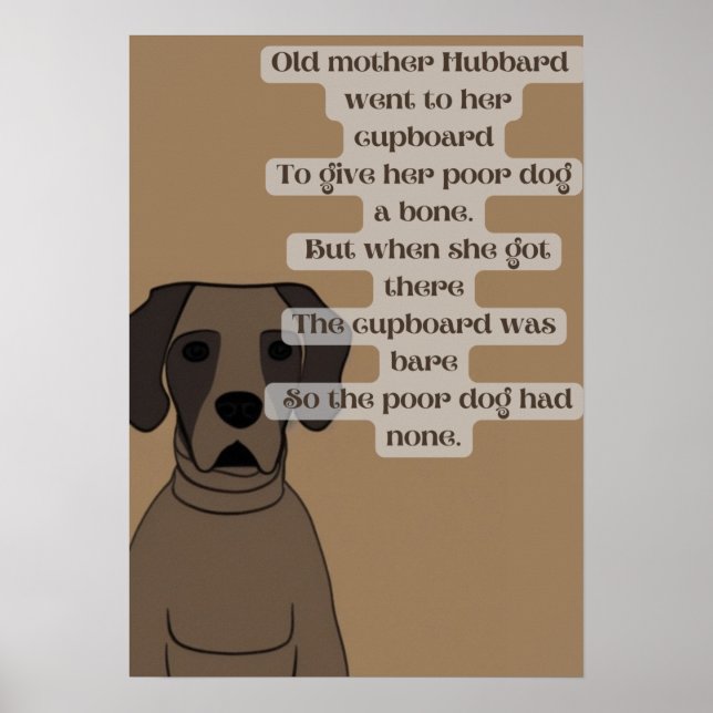 Poster diversão em desenho animado antiga rima infantil m (Frente)