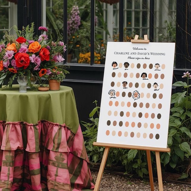 Poster Diversão Interativa de Sinal de Guestbook de Casam (Criador carregado)