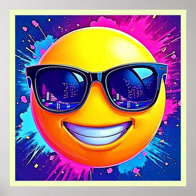 Poster Diversão legal 😎 Emoji Splash (Frente)
