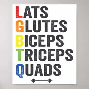 Poster Diversão Lgbtq Costas Glúteos Bíceps Tríceps Quads