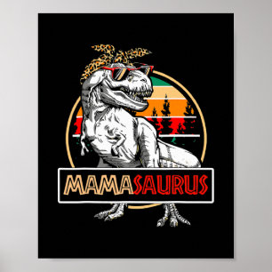 Poster Diversão Mamasauro T rex Dinossauro Tee Mama Sauru