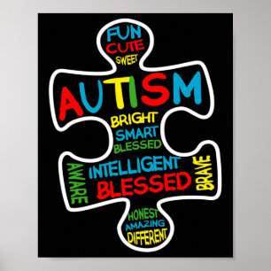 Poster Diversão Mês de Conscientização do Autismo Peça de