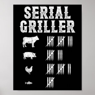 Poster Diversão mestre do Churrasco Grill Funny Griling d