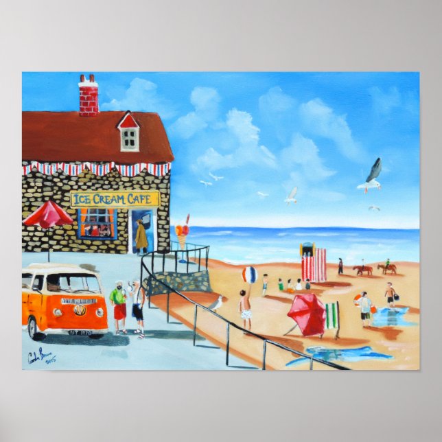 Póster Diversão na área costeira britânica (Frente)
