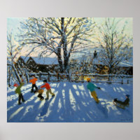 Diversão na neve Tideswell Derbyshire