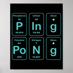 Poster Diversão periódica do Ping Pong de Mesa