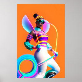 Poster Diversão Retrowave do Vibe Jibe Electric Ken Gage