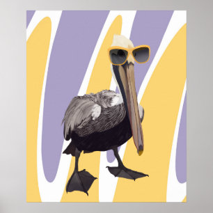 Poster Diversão Summer Vibes Pelican Bird