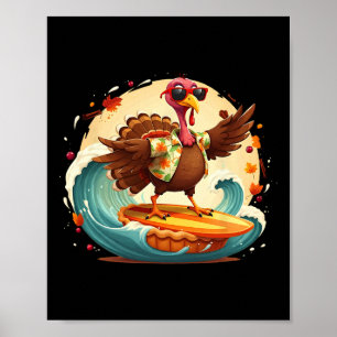 Poster Diversão Surf Havaiano Peru Surfista Torta de Abób