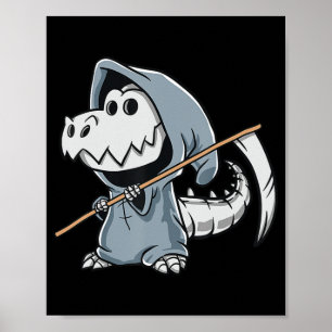 Poster Diversão TRex Esqueleto Dino Ceifeiro Fera Dinossa