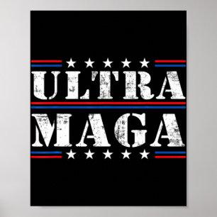 Poster Diversão Ultra Maga Vintage American Flag Ultra-Ma