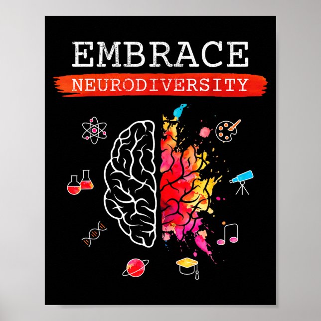 Poster Diversidade Neuro Embrasse Adhd Autismo Asd Consci (Frente)