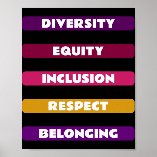 Poster Diversity Equity Inclusion Respect Belonging Pack  (Frente)