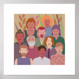 Poster diversity men square