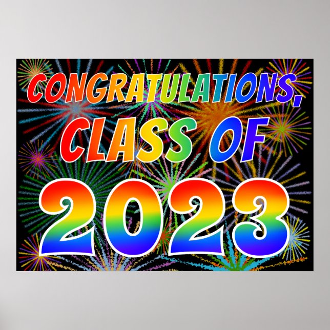Poster Diversos Parabéns "CLASSE DE 2023" (Fireworks) (Frente)