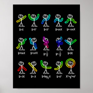 Poster Divertida Função de Dança de Álgebra Professor de