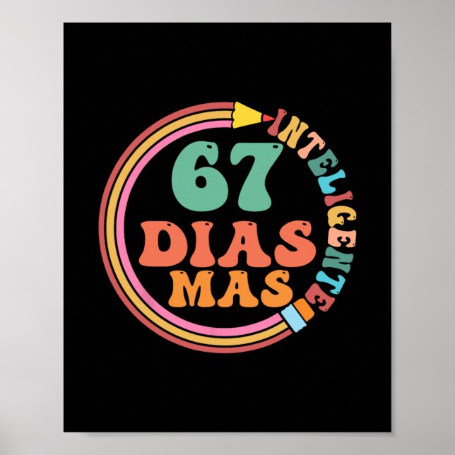 Poster Divertido 67 Dias De Professor De Espanhol Meme Ma (Frente)
