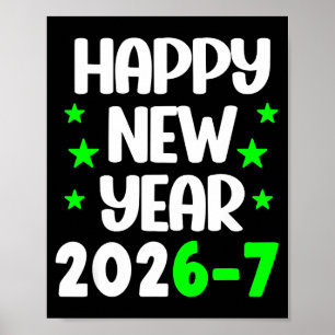 Poster Divertido 67 Feliz Ano Novo 2026 Letreiro Branco V