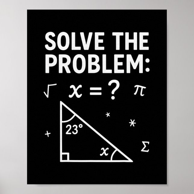 Poster Divertido 67 Meme de Matemática Resolva o Problema (Frente)