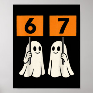 Poster Divertido 67 Meme Halloween Tendência Seis Sete Fa
