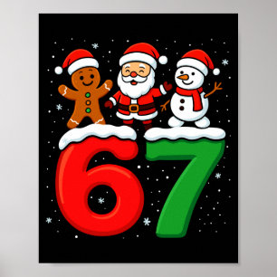 Poster Divertido 67 Meme Natal Seis Sete Papai Noel Bonec