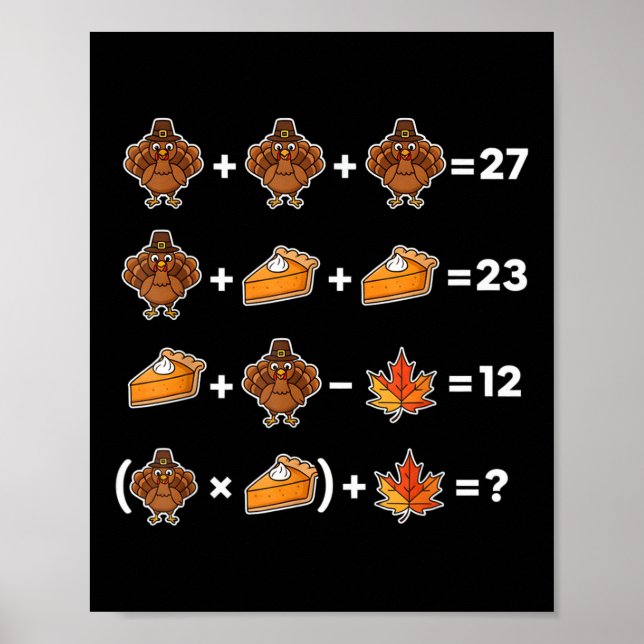 Poster Divertido 67 Memethanksgiving Professor de Matemát (Frente)