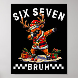 Poster Divertido 67 Natal Seis Sete Meme Reindeer Dabbing
