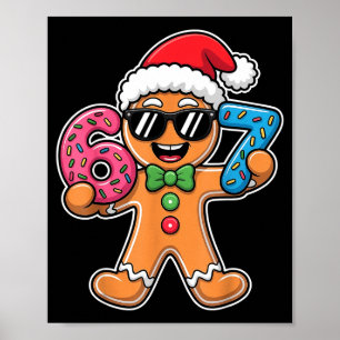 Poster Divertido 67 Natal Seis Sete Meme Xmas Biscoito de