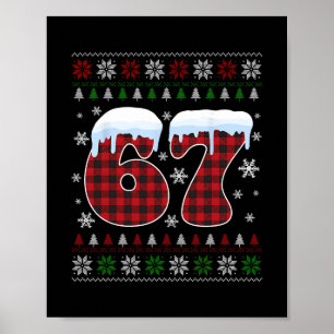 Poster Divertido 67 Seis Sete Meme Brainrot Cringe Natal