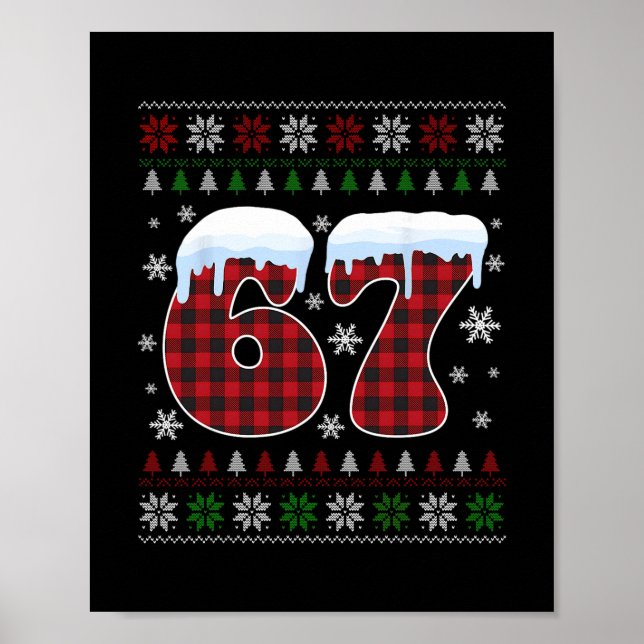 Poster Divertido 67 Seis Sete Meme Brainrot Cringe Natal  (Frente)