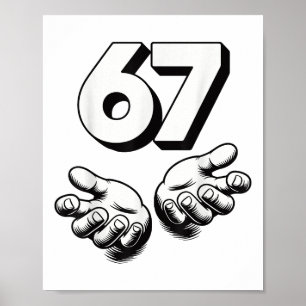 Poster Divertido 6 7 Meme Geração Alfa Geração Z Gíria Se