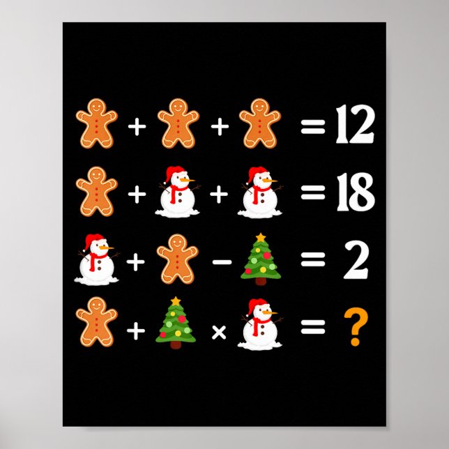 Poster Divertido 6 7 Meme Natal Ordem de Operações Matemá (Frente)