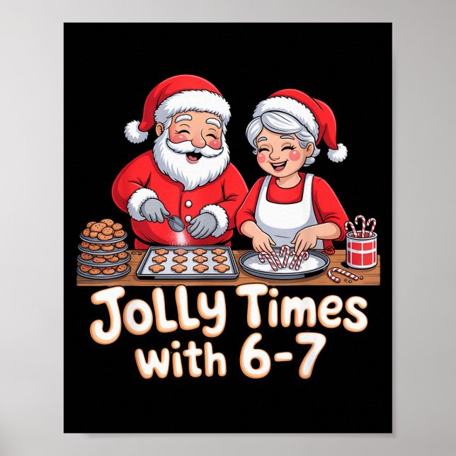 Poster Divertido 6 7 Seis Sete Meme Natal Papai Noel Mulh (Frente)