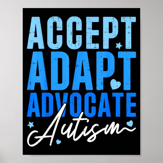 Poster Divertido Aceitar Adaptar Defender Conscientização (Frente)