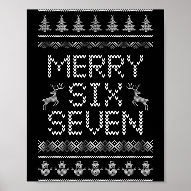 Poster Divertido Alegre Seis Sete 6 7 Design de Meme Nata (Frente)