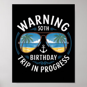 Poster Divertido Aviso de 50 Anos de Idade Aniversário de