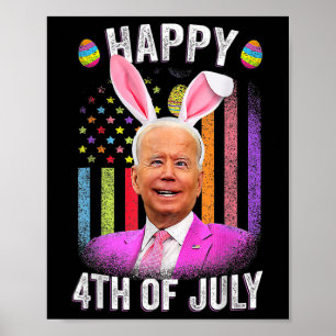 Poster Divertido Biden Feliz 4 De Julho Confuso Páscoa Bi