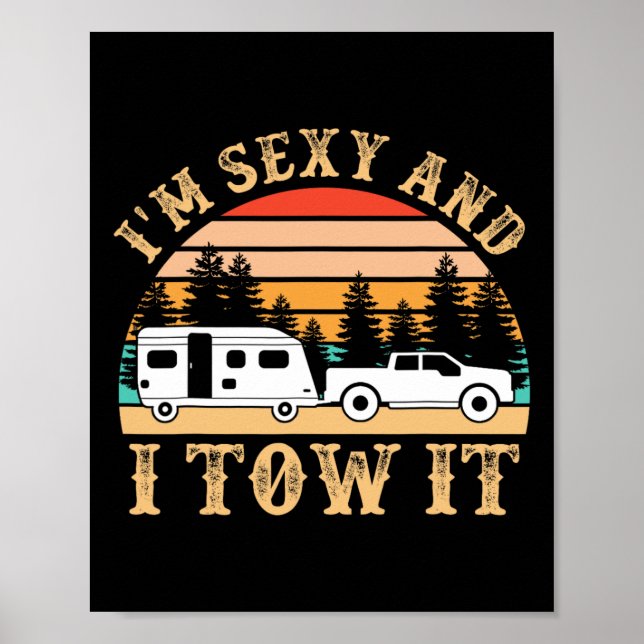 Poster Divertido Camping Rv Eu Sou Y E Eu Reboco Rv Campe (Frente)