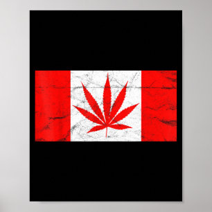 Poster Divertido Canadá & Folha de Maconha! Nova Bandeira
