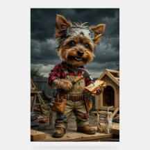 Poster Divertido de Construtor Yorkie – Divertido